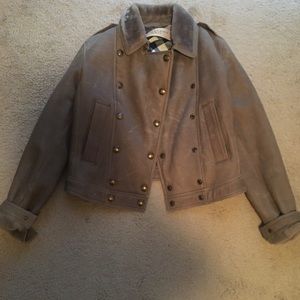 New With Defects Authentic Burberry Leather Coat 8